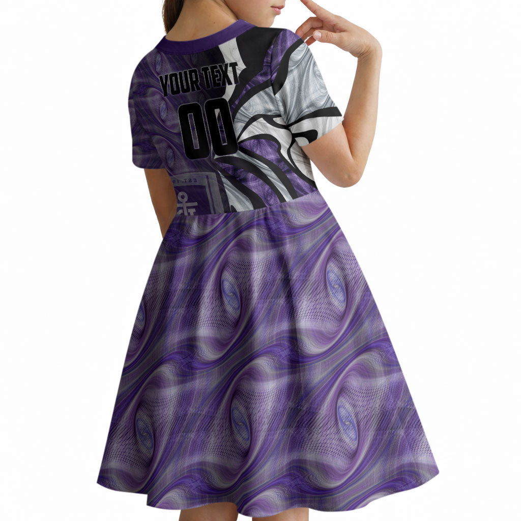 Personalised Fremantle Dockers Kid Short Sleeve Dress Trippy Psychedelic Abstract Art Mascot Football Fans