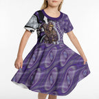 Personalised Fremantle Dockers Kid Short Sleeve Dress Trippy Psychedelic Abstract Art Mascot Football Fans