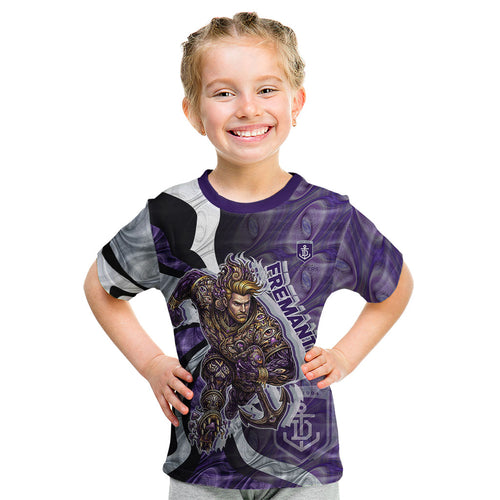 Personalised Fremantle Dockers Kid T Shirt Trippy Psychedelic Abstract Art Mascot Football Fans