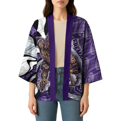 Personalised Fremantle Dockers Kimono Trippy Psychedelic Abstract Art Mascot Football Fans