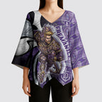 Personalised Fremantle Dockers Kimono Sleeve Blouse Trippy Psychedelic Abstract Art Mascot Football Fans