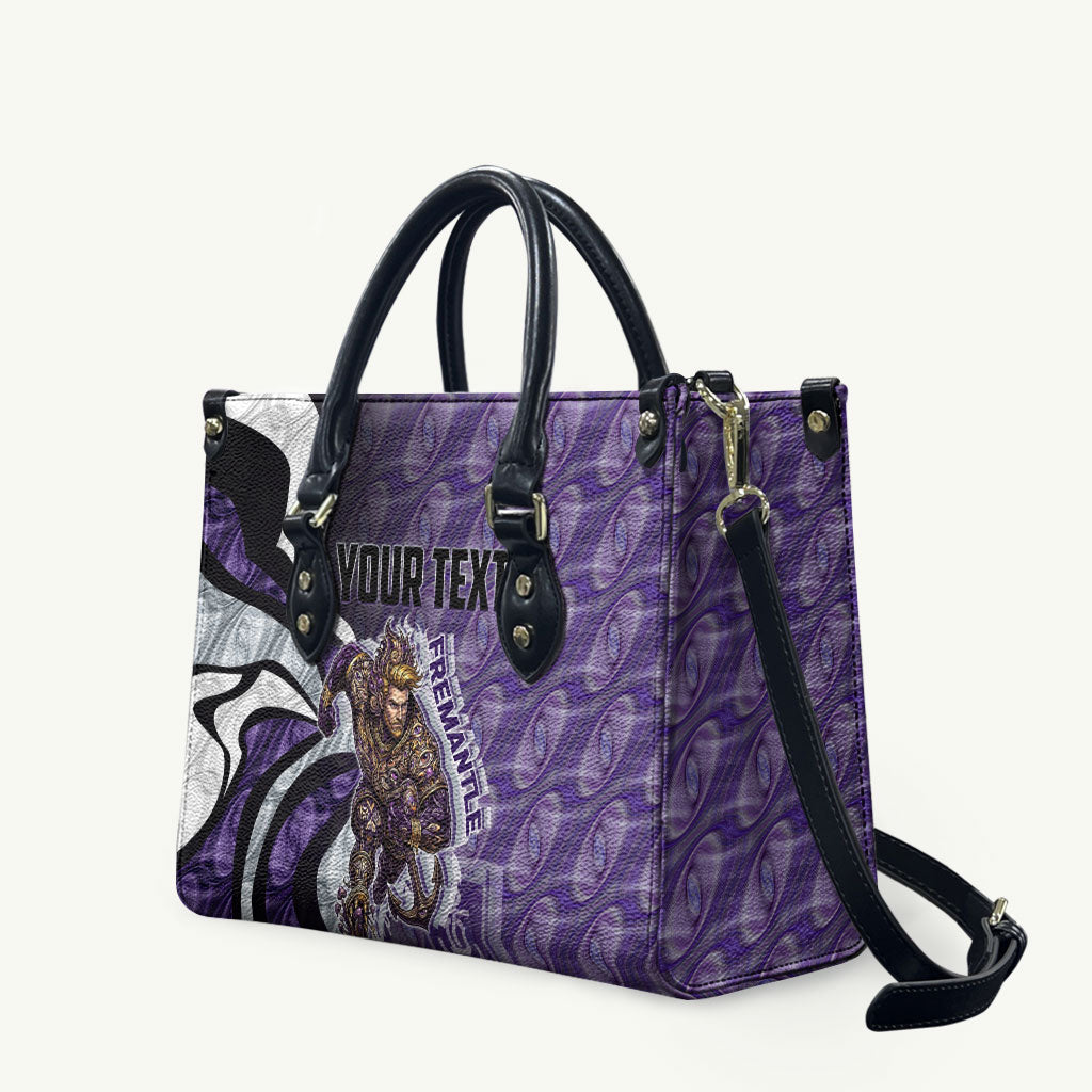 Personalised Fremantle Dockers Leather Bag Trippy Psychedelic Abstract Art Mascot Football Fans