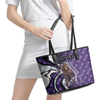 Personalised Fremantle Dockers Leather Tote Bag Trippy Psychedelic Abstract Art Mascot Football Fans