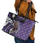 Personalised Fremantle Dockers Leather Tote Bag Trippy Psychedelic Abstract Art Mascot Football Fans