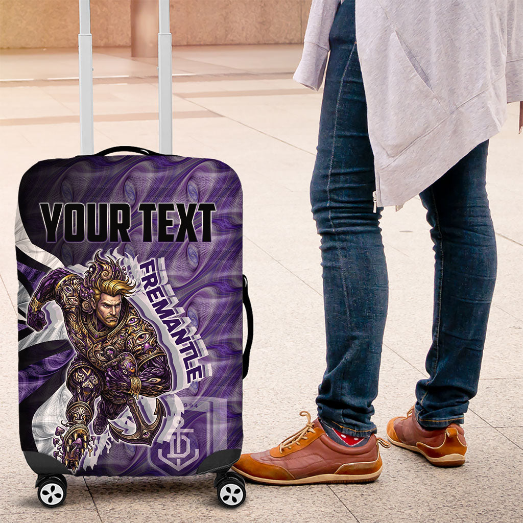 Personalised Fremantle Dockers Luggage Cover Trippy Psychedelic Abstract Art Mascot Football Fans