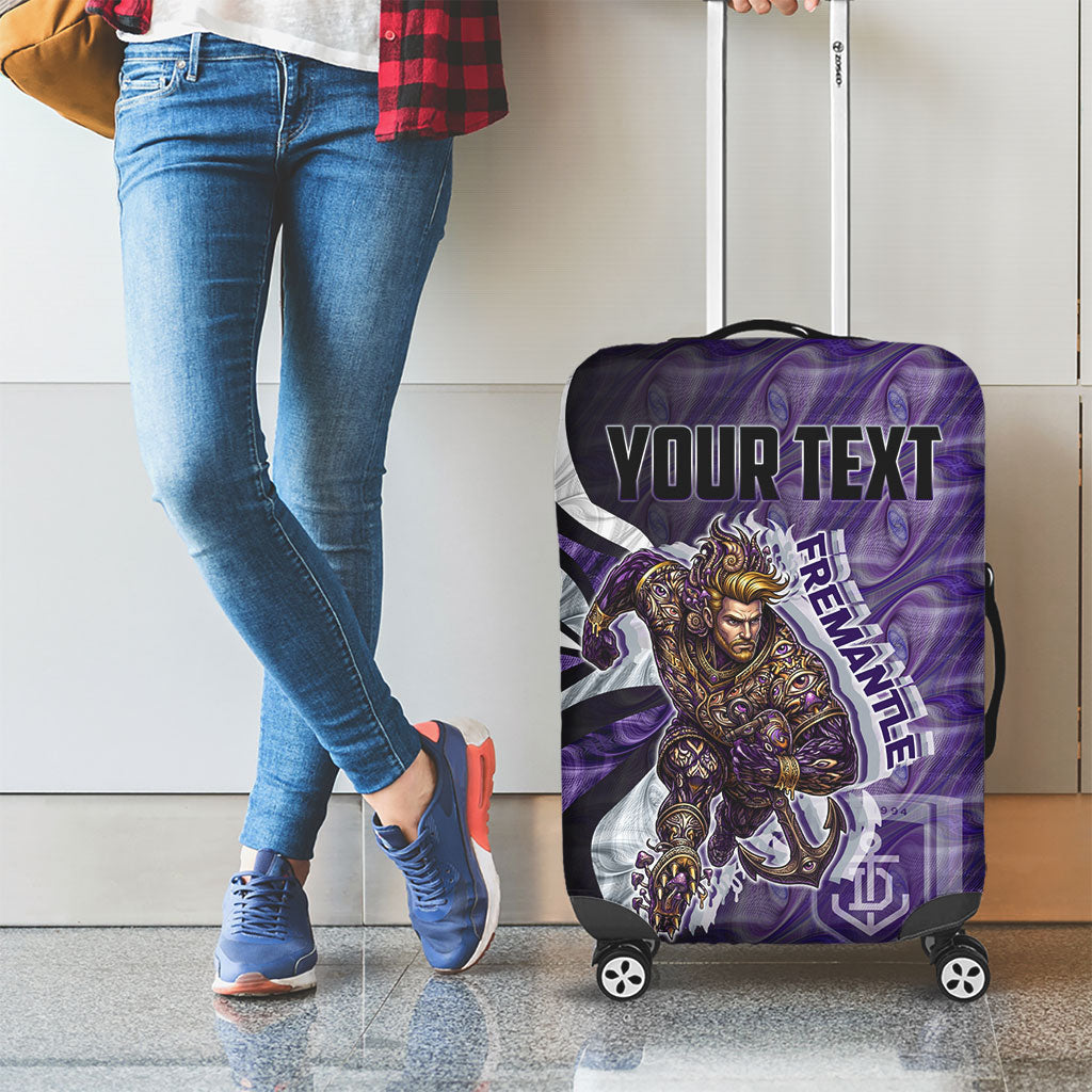 Personalised Fremantle Dockers Luggage Cover Trippy Psychedelic Abstract Art Mascot Football Fans
