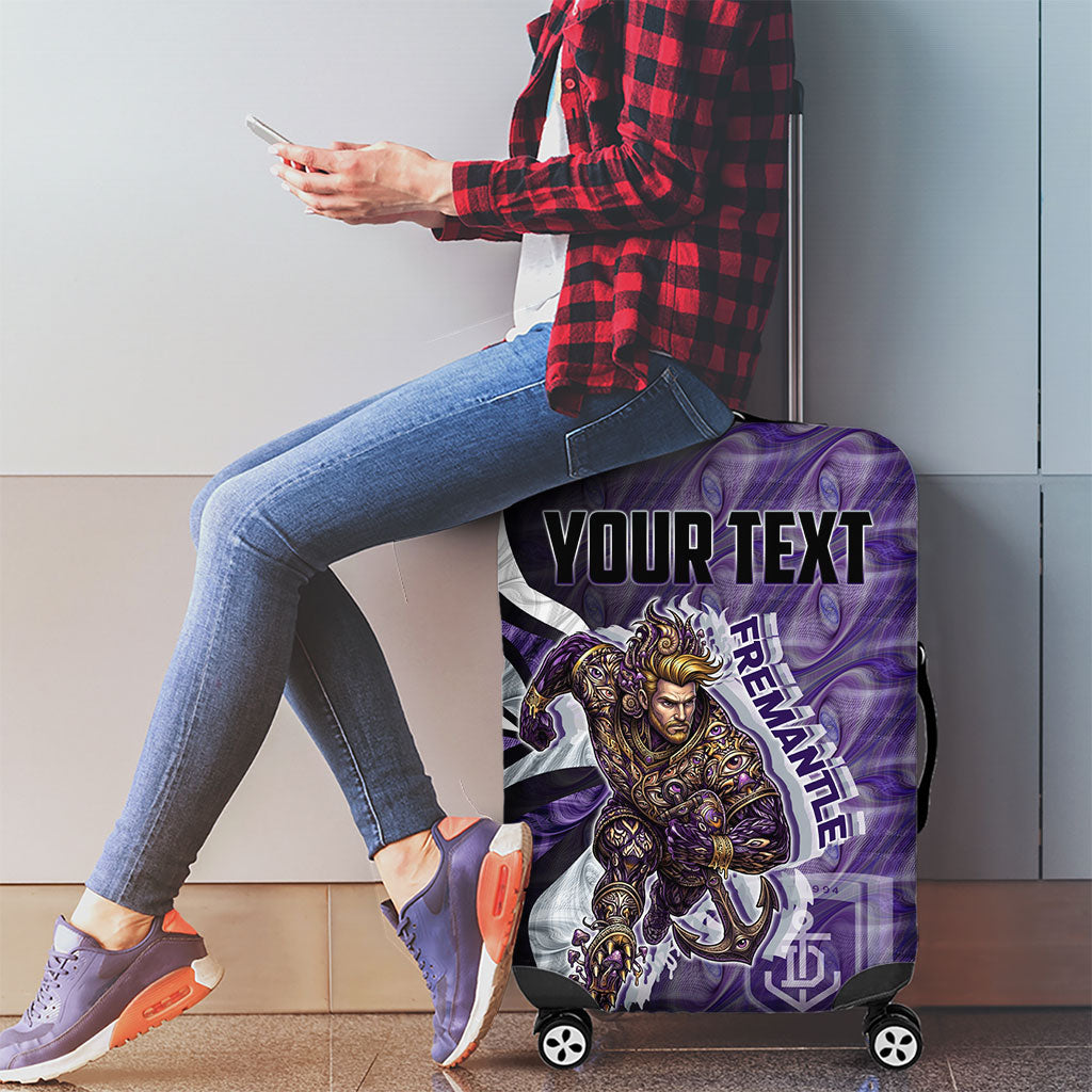 Personalised Fremantle Dockers Luggage Cover Trippy Psychedelic Abstract Art Mascot Football Fans