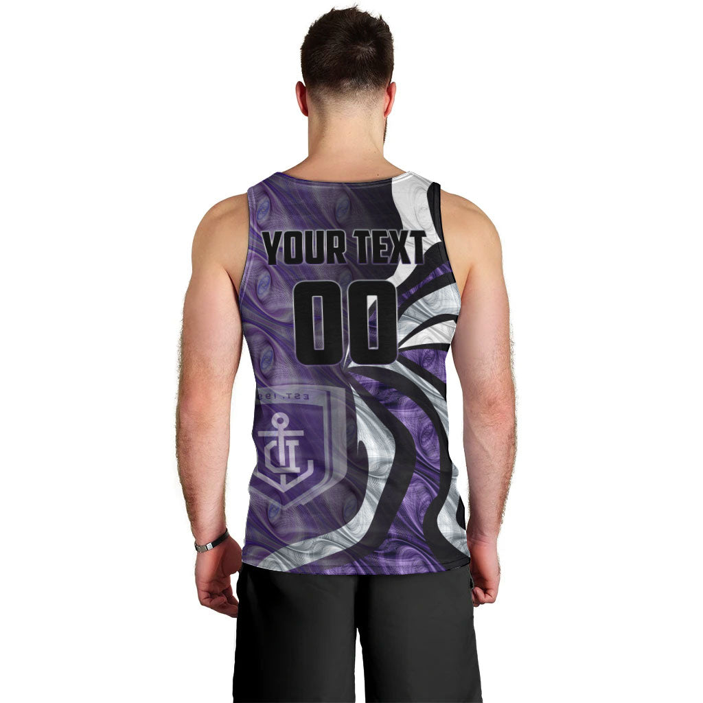 Personalised Fremantle Dockers Men Tank Top Trippy Psychedelic Abstract Art Mascot Football Fans