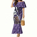Personalised Fremantle Dockers Mermaid Dress Trippy Psychedelic Abstract Art Mascot Football Fans