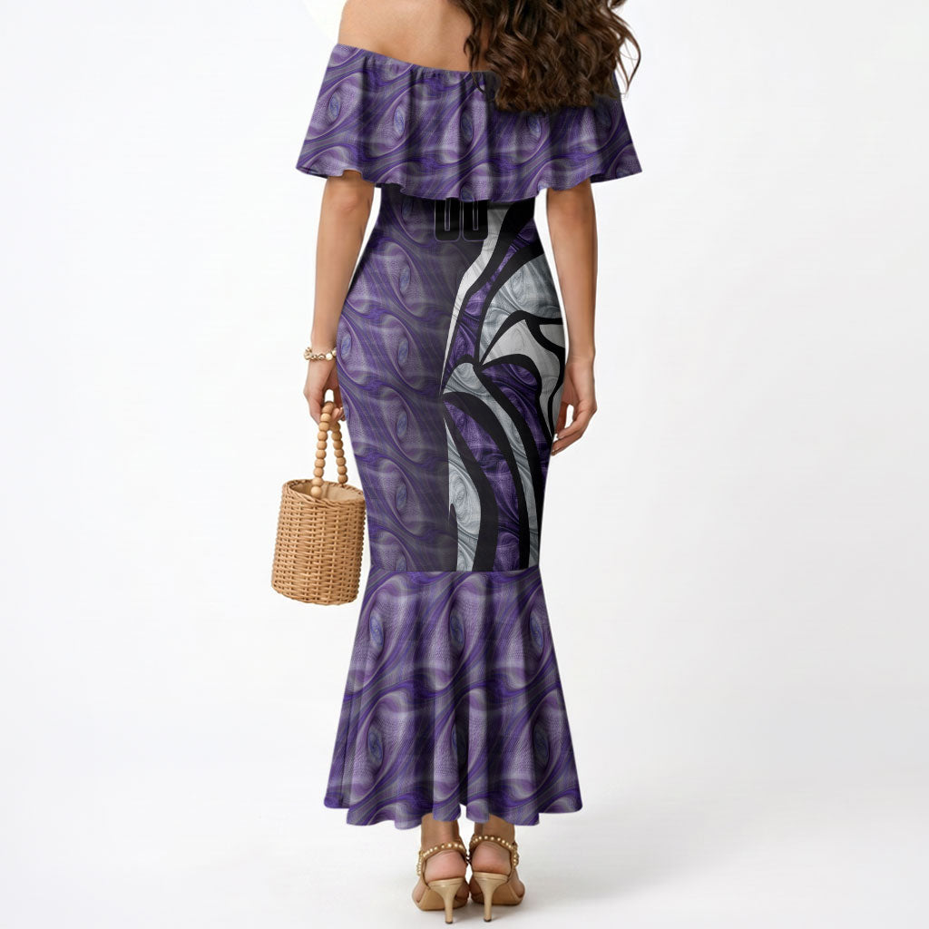 Personalised Fremantle Dockers Mermaid Dress Trippy Psychedelic Abstract Art Mascot Football Fans