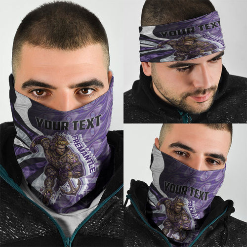 Personalised Fremantle Dockers Neck Gaiter Trippy Psychedelic Abstract Art Mascot Football Fans