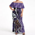 Personalised Fremantle Dockers Off Shoulder Maxi Dress Trippy Psychedelic Abstract Art Mascot Football Fans