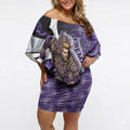 Personalised Fremantle Dockers Off Shoulder Short Dress Trippy Psychedelic Abstract Art Mascot Football Fans