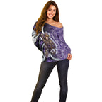 Personalised Fremantle Dockers Off Shoulder Sweater Trippy Psychedelic Abstract Art Mascot Football Fans