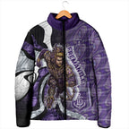 Personalised Fremantle Dockers Padded Jacket Trippy Psychedelic Abstract Art Mascot Football Fans