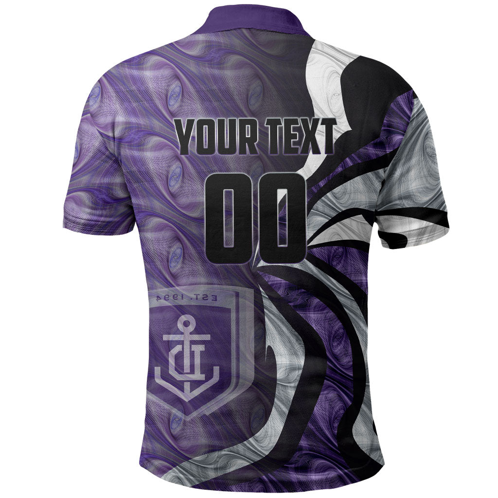 Personalised Fremantle Dockers Polo Shirt Trippy Psychedelic Abstract Art Mascot Football Fans