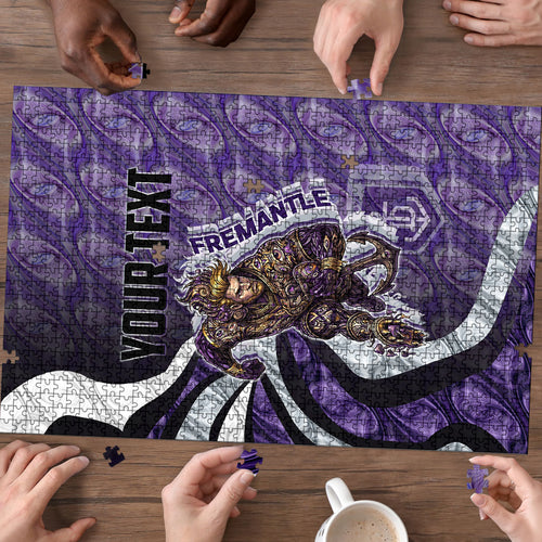 Personalised Fremantle Dockers Puzzle Trippy Psychedelic Abstract Art Mascot Football Fans