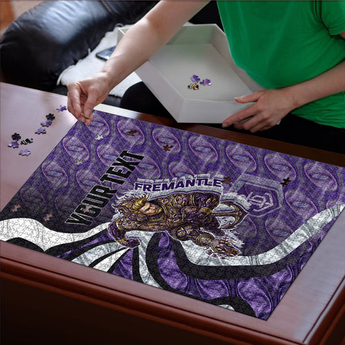 Personalised Fremantle Dockers Puzzle Trippy Psychedelic Abstract Art Mascot Football Fans