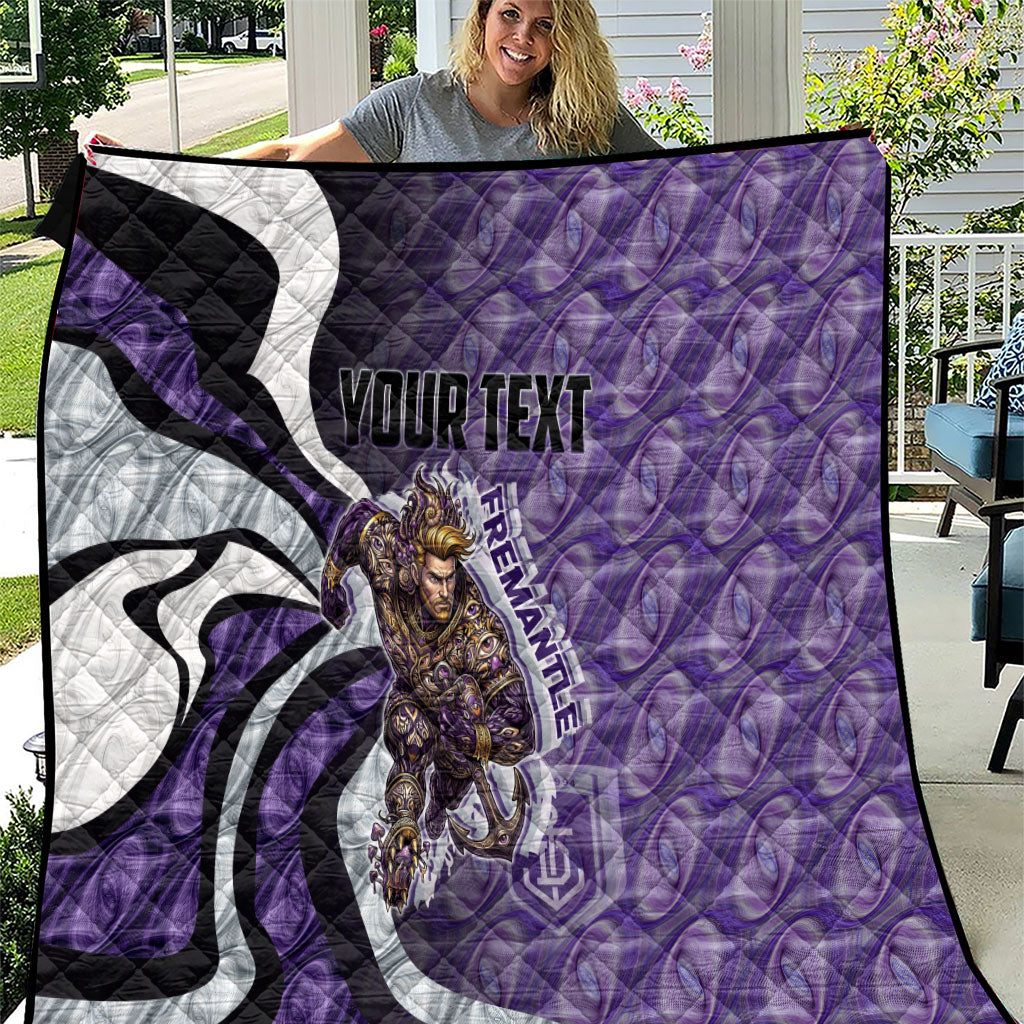 Personalised Fremantle Dockers Quilt Trippy Psychedelic Abstract Art Mascot Football Fans
