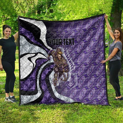 Personalised Fremantle Dockers Quilt Trippy Psychedelic Abstract Art Mascot Football Fans
