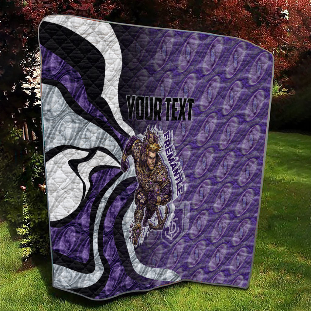 Personalised Fremantle Dockers Quilt Trippy Psychedelic Abstract Art Mascot Football Fans