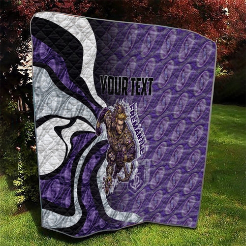 Personalised Fremantle Dockers Quilt Trippy Psychedelic Abstract Art Mascot Football Fans