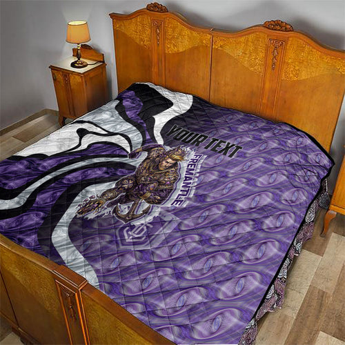 Personalised Fremantle Dockers Quilt Trippy Psychedelic Abstract Art Mascot Football Fans