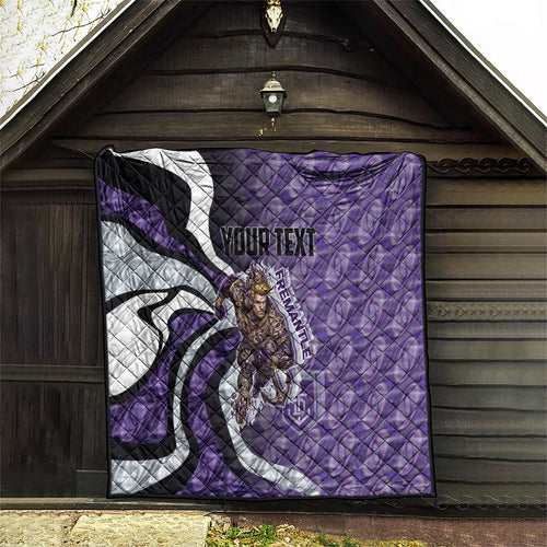 Personalised Fremantle Dockers Quilt Trippy Psychedelic Abstract Art Mascot Football Fans