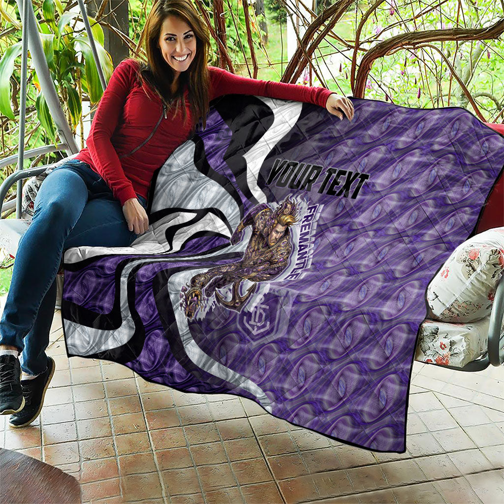 Personalised Fremantle Dockers Quilt Trippy Psychedelic Abstract Art Mascot Football Fans