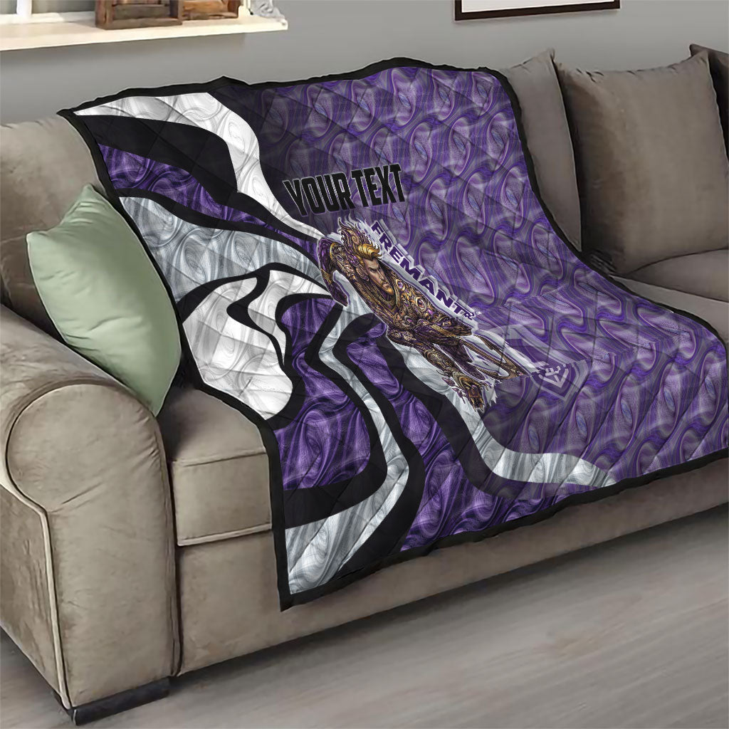 Personalised Fremantle Dockers Quilt Trippy Psychedelic Abstract Art Mascot Football Fans