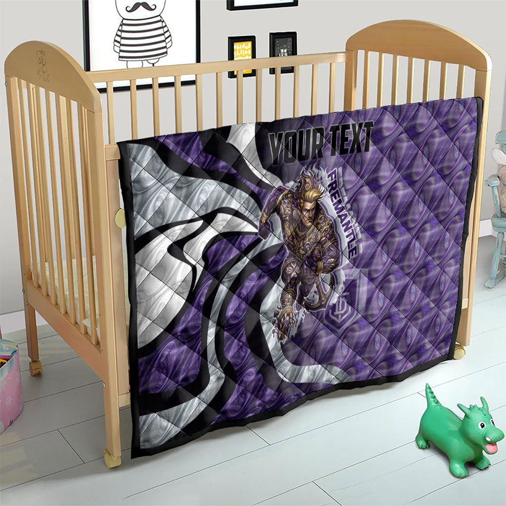 Personalised Fremantle Dockers Quilt Trippy Psychedelic Abstract Art Mascot Football Fans