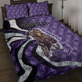Personalised Fremantle Dockers Quilt Bed Set Trippy Psychedelic Abstract Art Mascot Football Fans