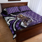 Personalised Fremantle Dockers Quilt Bed Set Trippy Psychedelic Abstract Art Mascot Football Fans