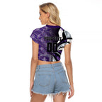 Personalised Fremantle Dockers Raglan Cropped T Shirt Trippy Psychedelic Abstract Art Mascot Football Fans