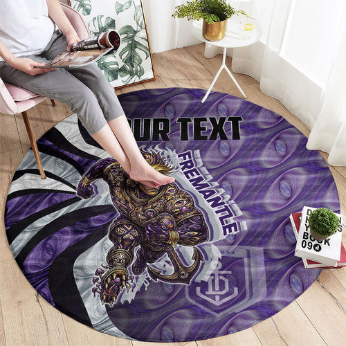 Personalised Fremantle Dockers Round Carpet Trippy Psychedelic Abstract Art Mascot Football Fans
