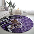 Personalised Fremantle Dockers Round Carpet Trippy Psychedelic Abstract Art Mascot Football Fans