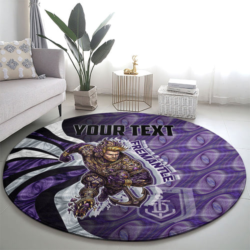 Personalised Fremantle Dockers Round Carpet Trippy Psychedelic Abstract Art Mascot Football Fans