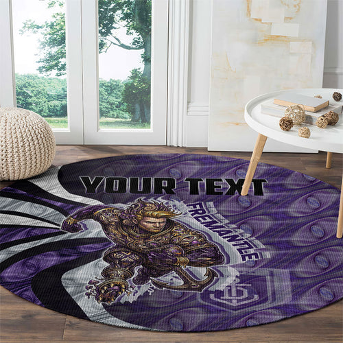 Personalised Fremantle Dockers Round Carpet Trippy Psychedelic Abstract Art Mascot Football Fans