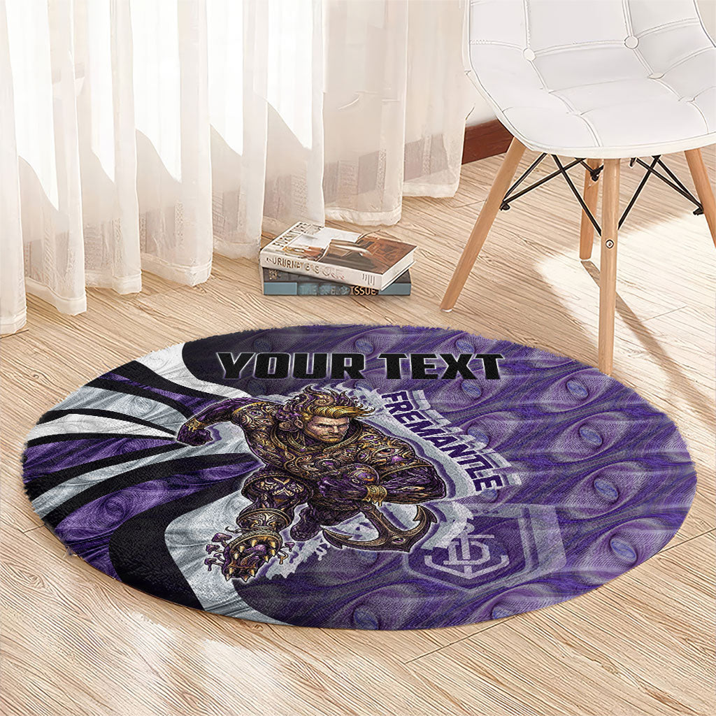 Personalised Fremantle Dockers Round Carpet Trippy Psychedelic Abstract Art Mascot Football Fans