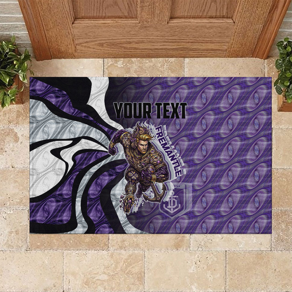 Personalised Fremantle Dockers Rubber Doormat Trippy Psychedelic Abstract Art Mascot Football Fans