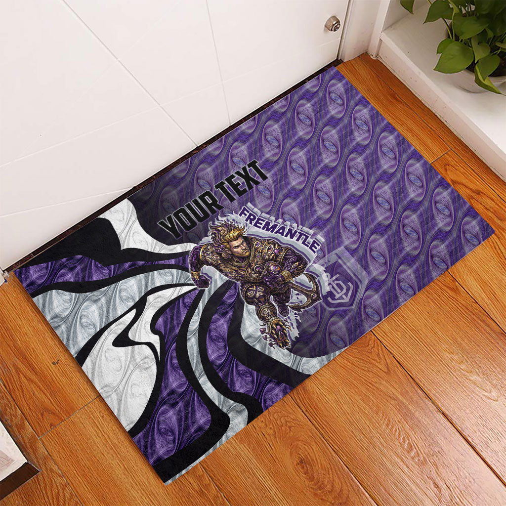Personalised Fremantle Dockers Rubber Doormat Trippy Psychedelic Abstract Art Mascot Football Fans