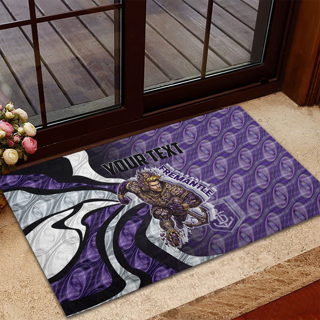 Personalised Fremantle Dockers Rubber Doormat Trippy Psychedelic Abstract Art Mascot Football Fans