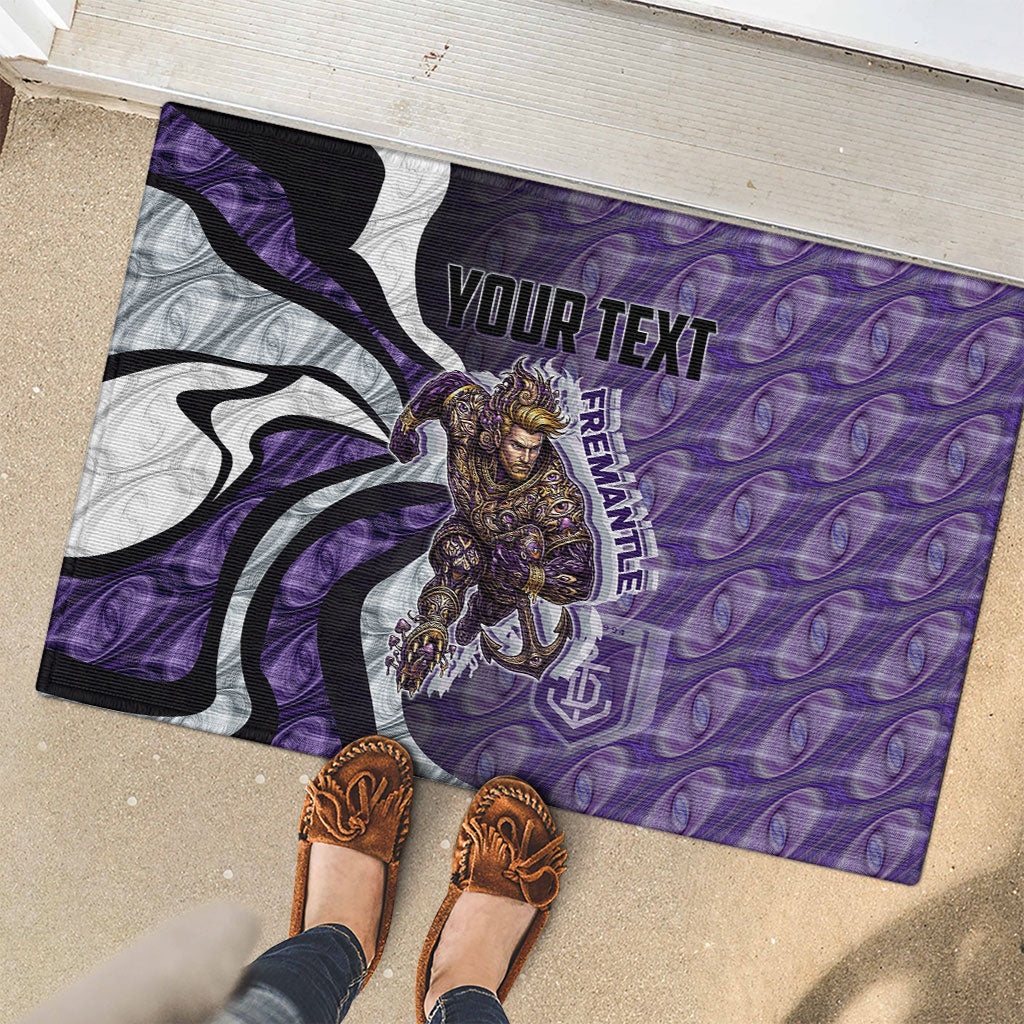 Personalised Fremantle Dockers Rubber Doormat Trippy Psychedelic Abstract Art Mascot Football Fans