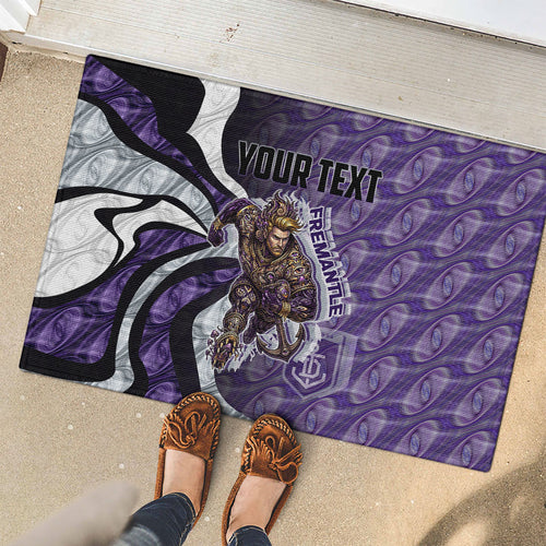 Personalised Fremantle Dockers Rubber Doormat Trippy Psychedelic Abstract Art Mascot Football Fans