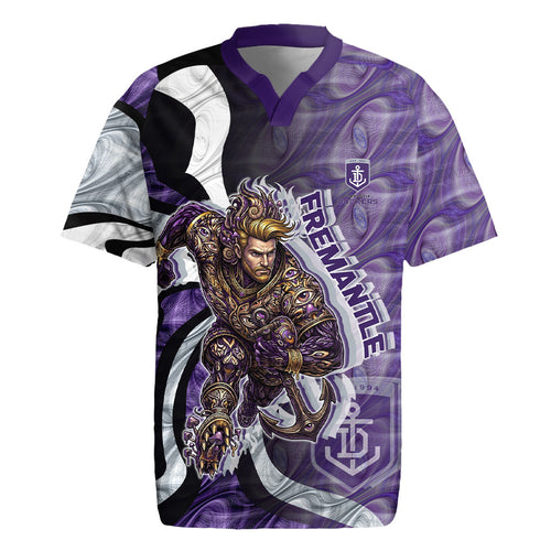 Personalised Fremantle Dockers Rugby Jersey Trippy Psychedelic Abstract Art Mascot Football Fans