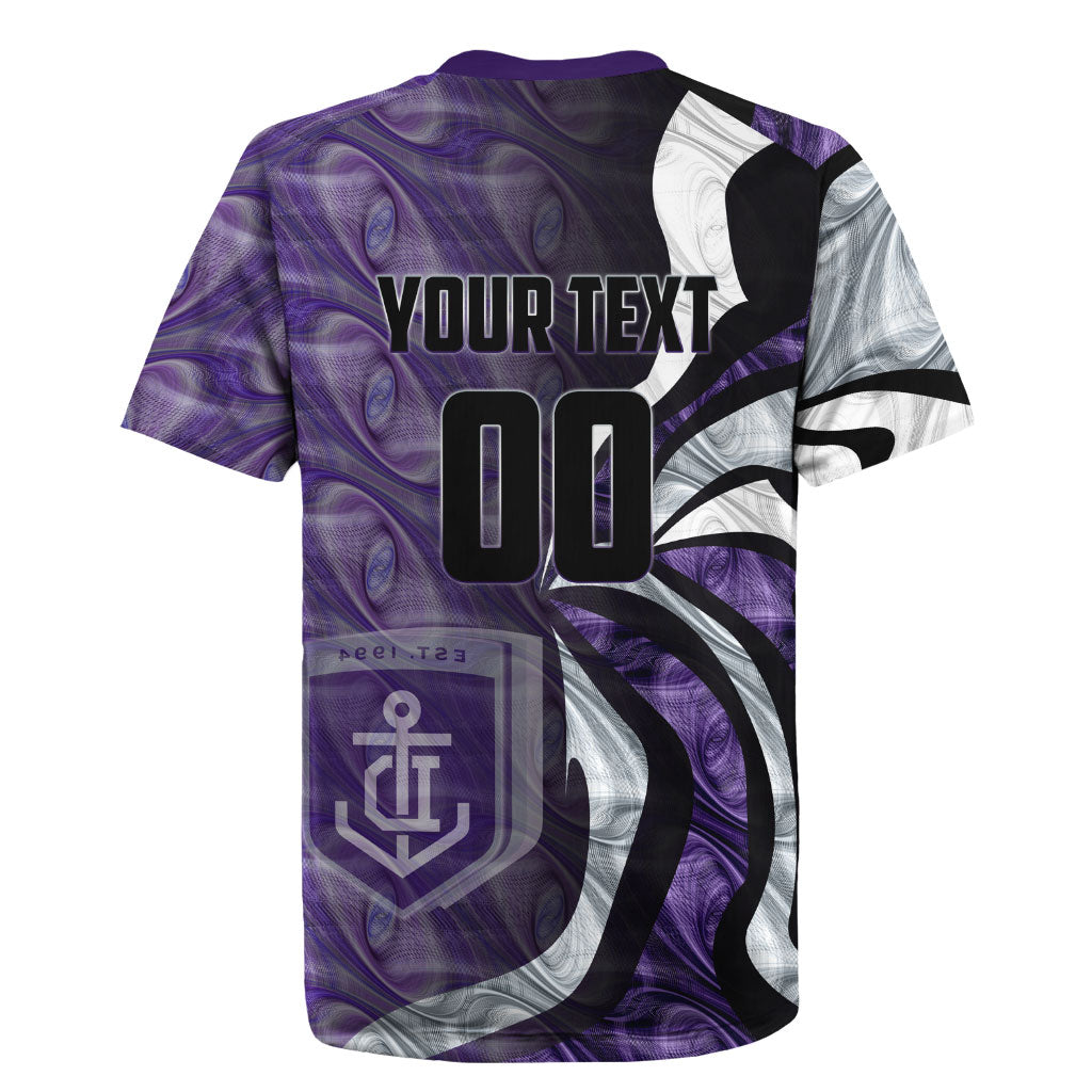 Personalised Fremantle Dockers Rugby Jersey Trippy Psychedelic Abstract Art Mascot Football Fans