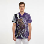 Personalised Fremantle Dockers Scrub Top Trippy Psychedelic Abstract Art Mascot Football Fans