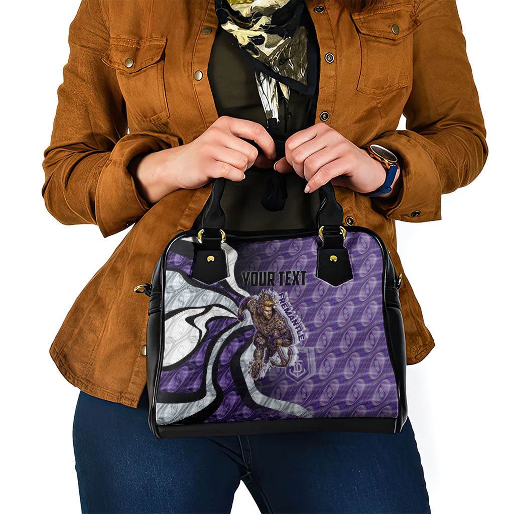 Personalised Fremantle Dockers Shoulder Handbag Trippy Psychedelic Abstract Art Mascot Football Fans