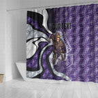 Personalised Fremantle Dockers Shower Curtain Trippy Psychedelic Abstract Art Mascot Football Fans
