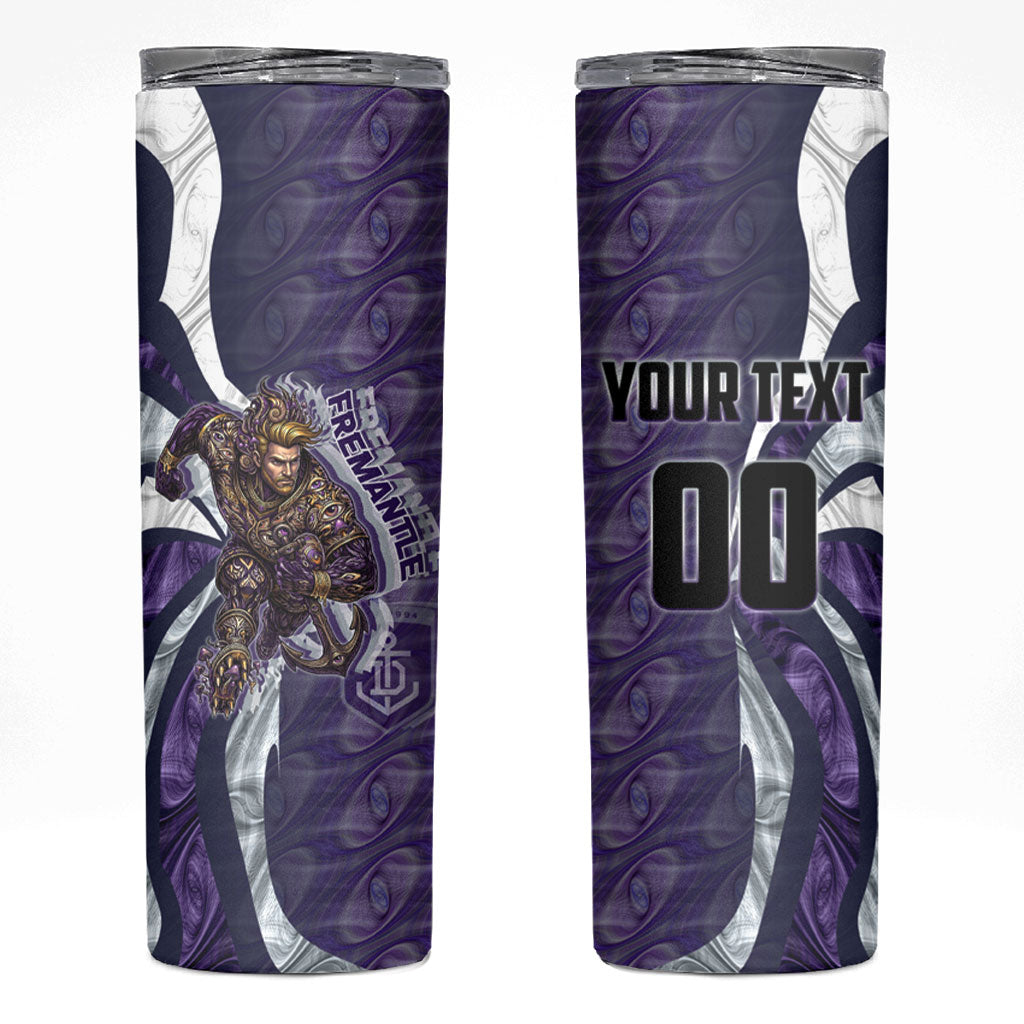 Personalised Fremantle Dockers Skinny Tumbler Trippy Psychedelic Abstract Art Mascot Football Fans